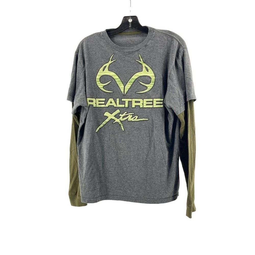 Realtree Xtra Men's Long Sleeve Graphic Thermal Knit Shirt Antlers Hunting Sz  L